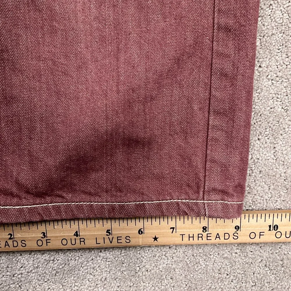 Ablanche Jeans Men 42W 34L ACT 39W‎ 33L Burgundy Cotton Denim Straight Leg  Y2K